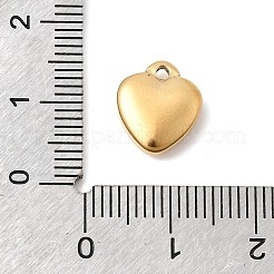 304ステンレスペンダント  ゴールドカラー  ハートチャーム  12x10x4mm  穴：1.4mm&nbsp;STAS-P450-05A-G