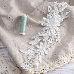 4個 2色ポリエステル刺繍水溶性アップリケ  装飾アクセサリー  ミシンクラフト装飾  3 Dの花  ミックスカラー  260x80x1~3mm  2個/カラー&nbsp;DIY-GF0007-48