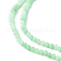 天然クリソプレーズビーズ連売り  多面カット  ラウンド  3mm  穴：0.7mm  約130~140個/連  15.35~15.47インチ（39~39.3cm）&nbsp;G-F748-X01-02A