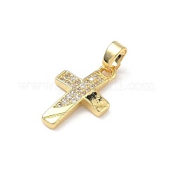 Brass Micro Pave Clear Cubic Zirconia Pendants&nbsp;KK-P350-13B-G