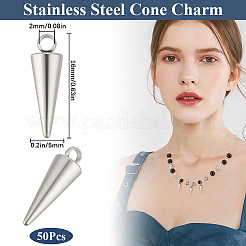 50Pcs 201 Stainless Steel Pendants&nbsp;STAS-BBC0005-75