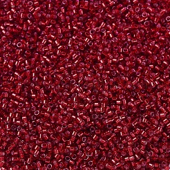 MIYUKIデリカビーズ  シリンダー  日本製シードビーズ  11/0  銀並ぶ  （db0602)は銀の裏地が赤で、  1.3x1.6mm  穴：0.8mm  約80000個/400g&nbsp;LS-SEED-MY11-DB0602