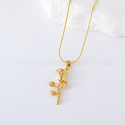 3Pcs Stainless Steel Rose Flower Pendant Necklaces for Women&nbsp;XL6293