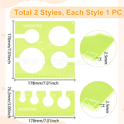 アクリルテンプレート定規  緑黄  正方形  178x76.2~178x2.5mm  2個/セット&nbsp;TOOL-WH0155-194A