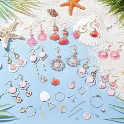 DIY Natural Shell Dangle Earring Making Kit&nbsp;DIY-SC0025-80