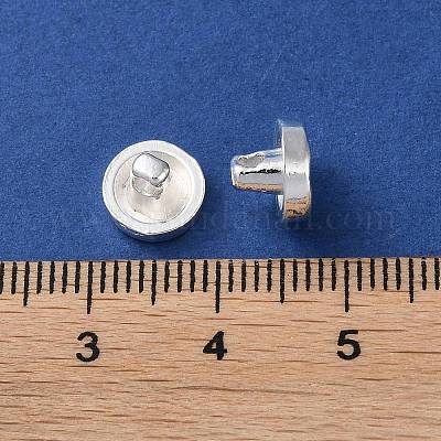 合金ボタン  長持ちメッキ  フラットラウンド  銀  8x6mm  穴：1.5mm&nbsp;PALLOY-F309-50S-1