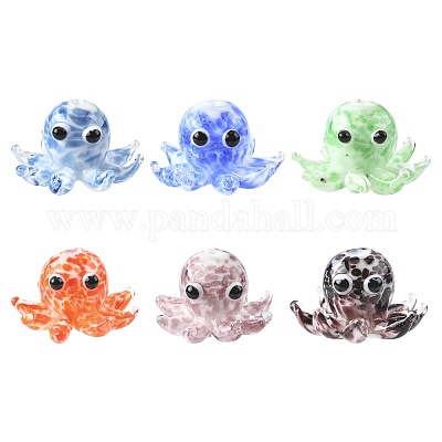 6Pcs 6 Colors Handmade Bumpy Lampwork Beads Strands&nbsp;LAMP-FS0001-54-1