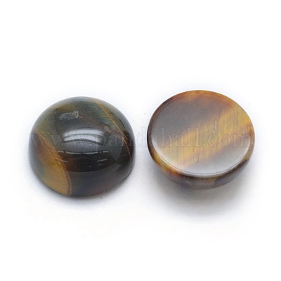 Natural Tiger Eye Cabochons&nbsp;X-G-P393-R12-10mm-1