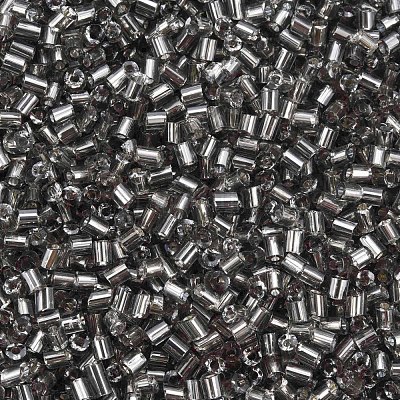 ガラス竹ビーズ  銀並ぶ  グレー  1.8~2.2x1.8~2mm  穴：0.8~0.9mm  約15000個/ポンド&nbsp;SEED-S032-08A-52-1