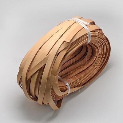 レザーコード  砂茶色  10x2mm  約50ヤード/束（150フィート/束）&nbsp;WL-R004-10x2-100-1
