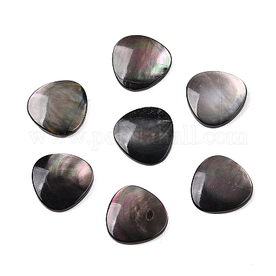 天然石ブラックリップシェルカボション  三角形  9x9x1.5mm&nbsp;SSHEL-T017-09-1