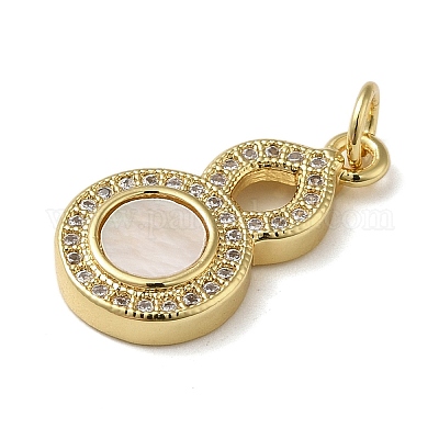 Brass Micro Pave Cubic Zirconia Pendants&nbsp;KK-Q808-26G-1