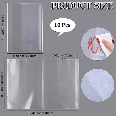 プラスチックブックカバー10枚  長方形  透明  440x305x0.1~0.2mm&nbsp;OFST-WH20816-004B-1
