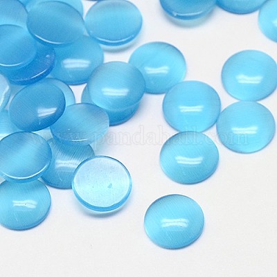 キャッツアイカボション  半円  ライトスカイブルー  12x3mm&nbsp;CE-J002-12mm-28-1