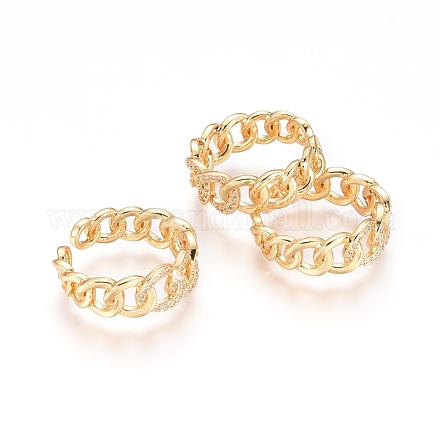 Adjustable Brass Finger Rings RJEW-G096-35G-1