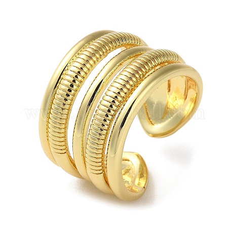 Wholesale Rack Plating Brass Multi Lines Open Cuff Rings