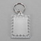Acrylic Keychain, with Iron Split Key Rings, Rectangle, Clear, 86mm, Pendants: 56x48.5x5.5mm