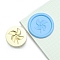 Round Brass Stamp Heads, Golden, Fan, 25mm