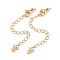 Brass End with Chains, Real 18K Gold Plated, 70mm