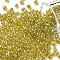 6/0 Glass Seed Beads, Trans. Colours Lustered, Round, Yellow, 4mm, Hole: 1.5mm, about 500pcs/50g, 50g/bag, 18bags/2pounds