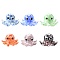 6Pcs 6 Colors Handmade Bumpy Lampwork Beads Strands, Octopus, Mixed Color, 15x25x13~14mm, Hole: 1.4mm, 1pc/color