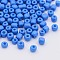 Baking Paint Glass Seed Beads, Dodger Blue, 6/0, 4~5x3~4mm, Hole: 1~2mm, about 450pcs/50g, 50g/bag, 18bags/2pound