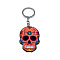 Plastic Pendant Keychain, with Iron Key Rings, Skull, Salmon, Pendant: 5.7x4cm