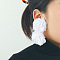 Polyester Dangle Stud Earrings, Flower, White, 400x53mm