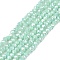 Electroplate Glass Beads Strands, Opaque Solid Color, AB Color Plated, Faceted, Rondelle, Turquoise, 2.3~2.7x2mm, Hole: 0.4mm, about 135~140pcs/strand, 26~27cm