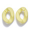 Opaque Spray Painted Acrylic Linking Rings, Quick Link Connectors, for Curb Chains Making, Twist, Pale Goldenrod, 30x21x6mm, Inner Diameter: 16x8mm