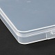 長方形ポリプロピレン（pp）プラスチックボックス  ビーズ保存容器  ヒンジ付き蓋付き  透明  14.3x18.5x1.7cm  内径：13.2x17.8のCM&nbsp;CON-Z003-05E-2