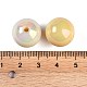 アクリルビーズめっき  ラウンド  淡黄色  6~15mm  穴：1.5mm&nbsp;OACR-B025-05C-4