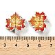 プリントウッドビーズ  オレンジ  葉  20x18.5x6mm  穴：2mm&nbsp;WOOD-Z002-01A-3