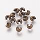 アイアン製つぶし玉カバーカシメ玉カバー  カドミウムフリー＆ニッケルフリー＆鉛フリー  アンティークブロンズ  直径3mm  穴：1.2~1.5mm&nbsp;IFIN-H028-NFAB-NF-1