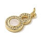 Brass Micro Pave Cubic Zirconia Pendants&nbsp;KK-Q808-26G-2