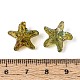 ピカソの透明ガラスビーズ  ヒトデ  オリーブ  14.5~15x16x8.5~9mm  穴：1~1.1mm  約375個/ポンド&nbsp;SEED-N012-02A-3