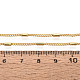 真鍮製コラムリンクチェーン  ハンダ付け  スプールで  ゴールドカラー  5x2mm  約32.81フィート（10m）/ロール&nbsp;CHC-T018-54G-3