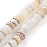 天然養殖淡水貝ビーズ連売り  染め  ロンデル  ゴールデンロッド  6.5~7.5x2~6.5mm  穴：1mm  約85個/連  14.88インチ（37.8cm）&nbsp;SHEL-F002-01D
