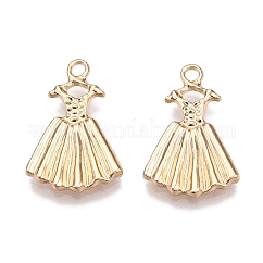 ラックメッキ合金ペンダント  ドレス  ゴールドカラー  20x13x2mm  穴：1.8mm
