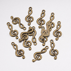 Tibetan Style Alloy Treble Clef Pendants&nbsp;X-TIBEP-R315-AB-FF