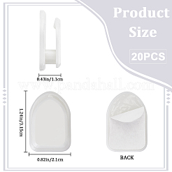 粘着ABSプラスチック製車用ヘッドレストフック20個  ホワイト  31.5x21x11mm&nbsp;FIND-CP0002-50C