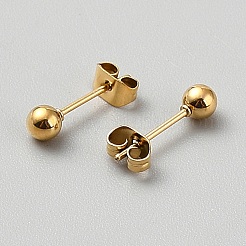 306ステンレススチールスタッドピアス  ラウンド  ゴールドカラー  15x4mm&nbsp;EJEW-WH0023-01G