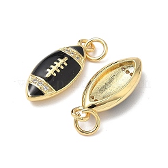 Brass Micro Pave Cubic Zirconia Pendants&nbsp;KK-Q068-58G-01