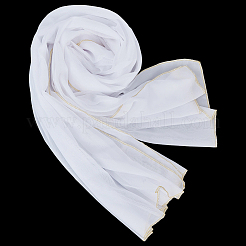 女性用シフォンレースガーゼスカーフ  ホワイト  2000x1000x0.2mm&nbsp;DIY-WH20007-768A