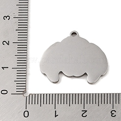 変色しない201ステンレススチールペンダント  クモのチャーム  ステンレス鋼色  20.5x24x1.5mm  穴：1mm&nbsp;STAS-C095-09P