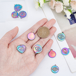 4Pcs 2 Style 304 Stainless Steel Pendant Enamel Settings&nbsp;STAS-DC0007-50