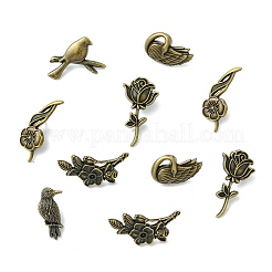 12Pcs 6 Styles Zinc Alloy Lapel Pin Backs for Clothes&nbsp;JEWB-CJ0003-25