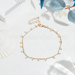 6Pcs 2 Colors Brass Charm Anklets for Women&nbsp;AJEW-GO0002-57