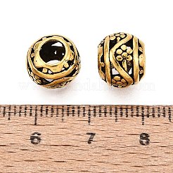 チベット風合金ヨーロピアンビーズ  大穴ビーズ  花とロンデル  アンティーク黄金  10x9mm  穴：4.5~5mm&nbsp;FIND-Q121-16AG