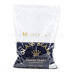 MIYUKIラウンドロカイユビーズ  日本製シードビーズ  8/0  （rr4494)デュラコート染め不透明インディゴネイビーブルー  3mm  穴：1mm  約19000~20500個/ポンド&nbsp;SEED-G008-RR4494